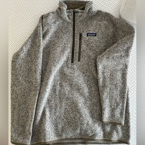MENS LARGE PATAGONIA BETTER SWEATER QUARTER ZIP - sandy melange PRISTINE!!!!